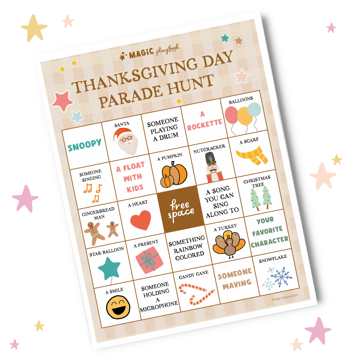 thanksgiving day parade bingo-digital download – magic playbook